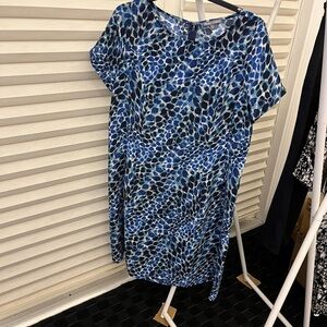 Jessica London Blue and Black Midi Dress